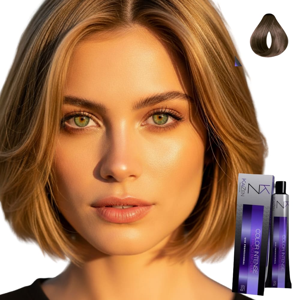 Tinta de Cabelo Loiro Medio 7.0 Kaizen Coloração
