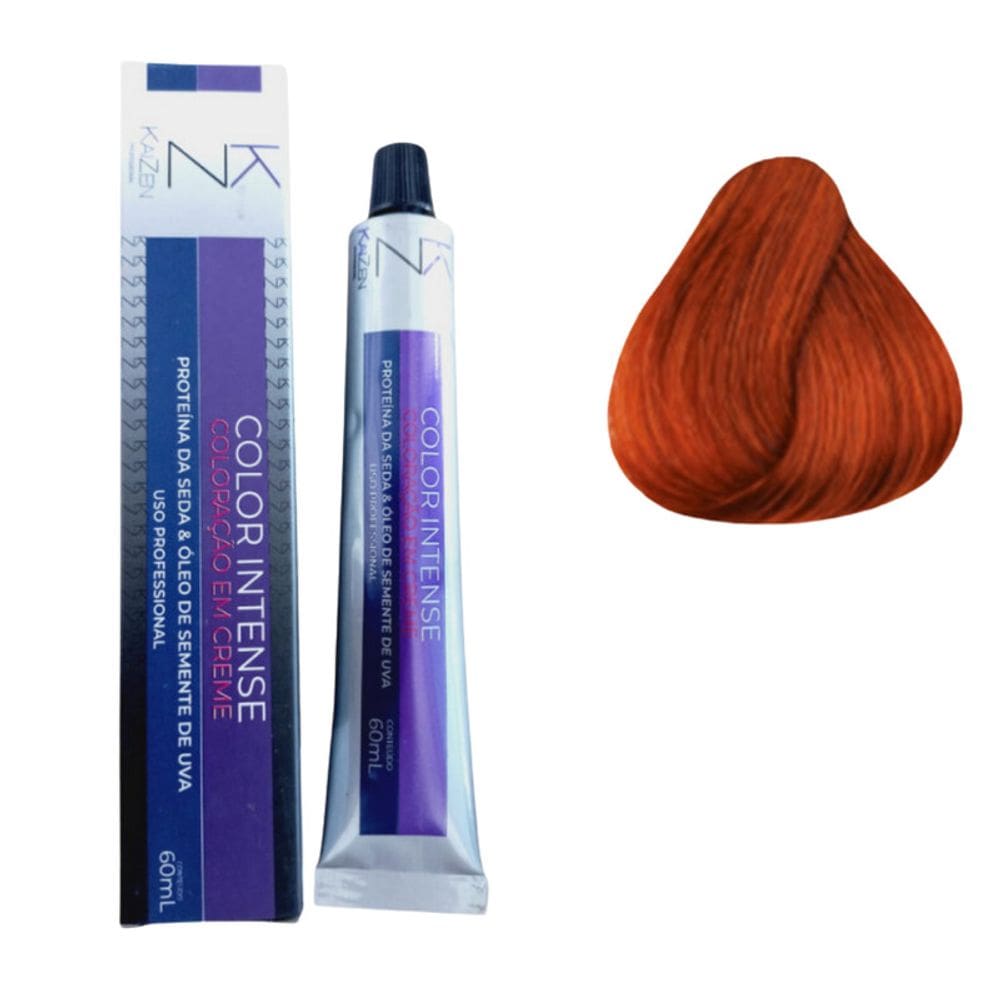 Tinta de Cabelo Louro Médio Acobreado 7.4  Kaizen Coloração