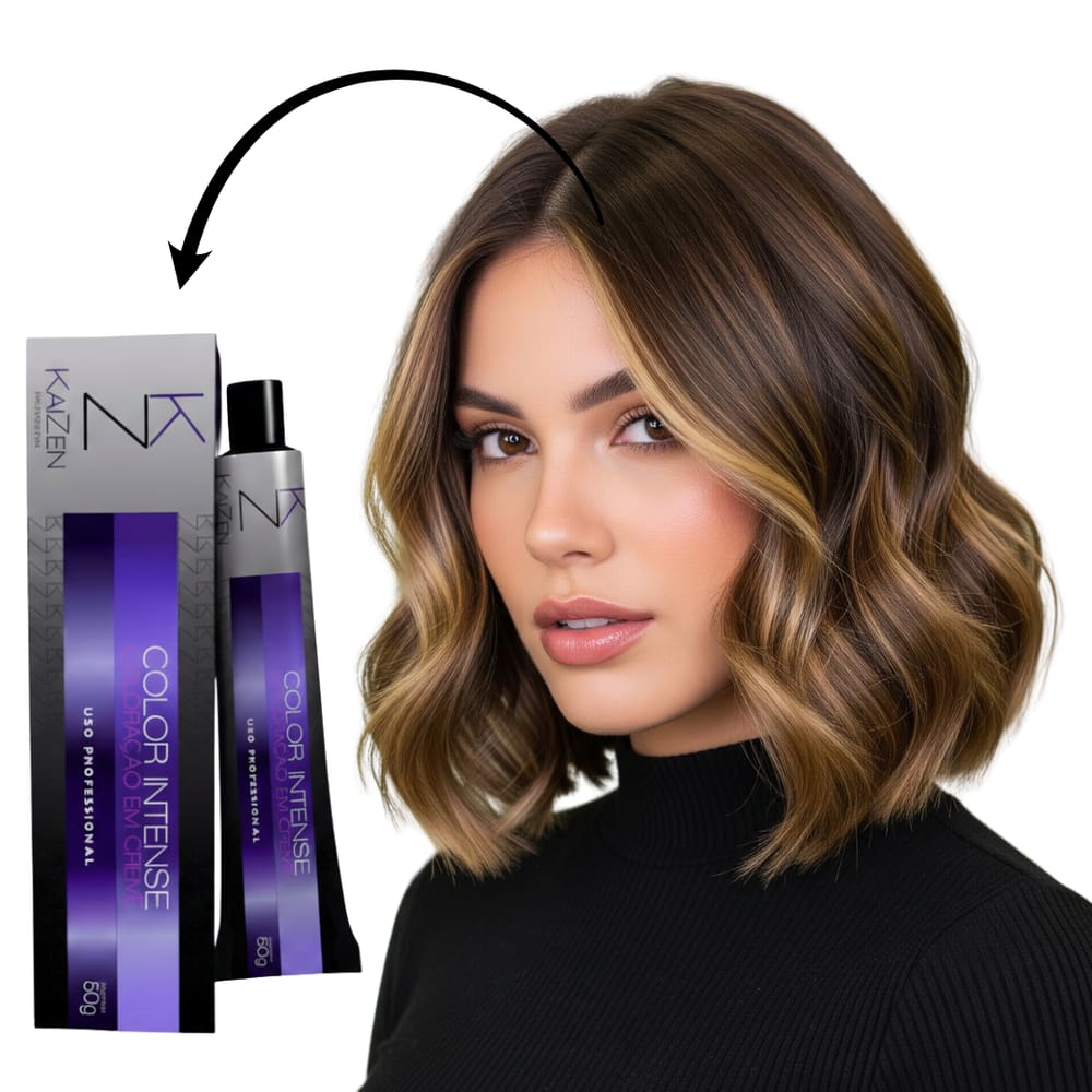 Tinta de cabelo Coloração Loiro escuro 6.0 Kaizen Coloração