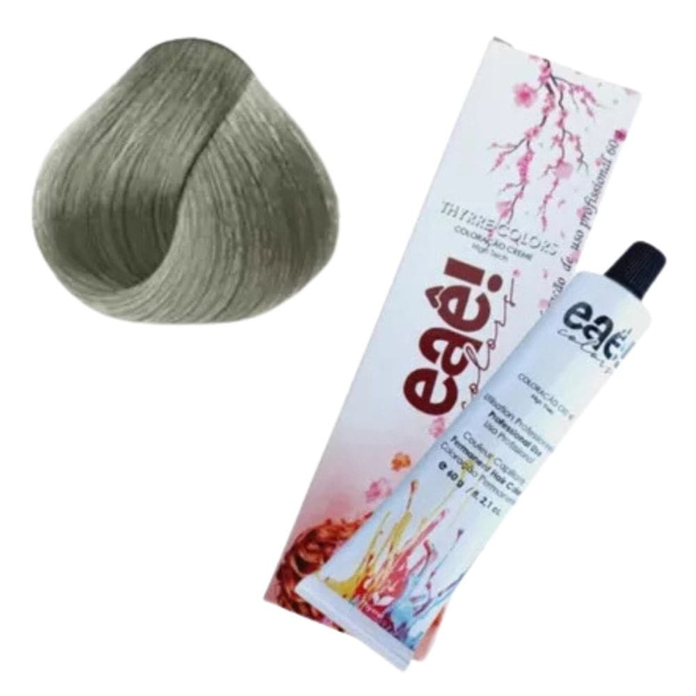 Tinta de cabelo Louro muito claro cinza 9.1 Coloração Eaê