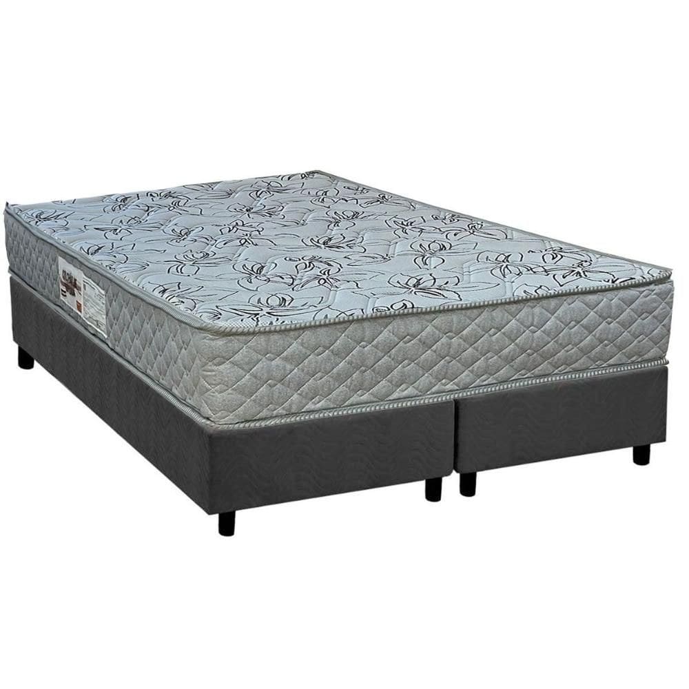Conjunto Box King: Colchão Espuma Paropas AG65 Double Fanton Gray + Base CRC Suede Gray (193x203)