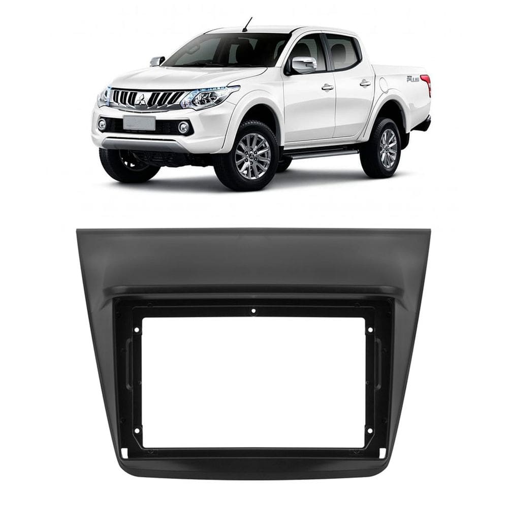 Moldura Painel Central Multimidia 9 Polegadas L200 Triton 2009 à 2016 Pajero Dakar 2009 à 2016 Preta
