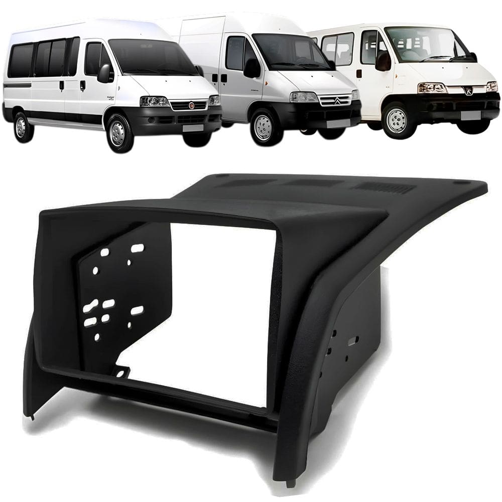 Moldura Painel Central 2 Din Mp5 Som Dvd Ducato 06/17 Boxer 06/16 Jumper 10/20 Preta Expex Epx 340