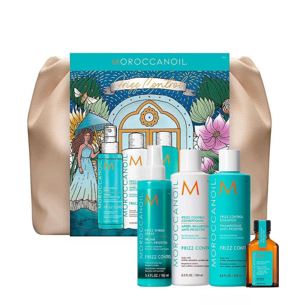 Kit Moroccanoil Frizz Control - Shampoo e Condicionador 250ml + Spray All in One 160ml + Oleo de Tratamento 25ml