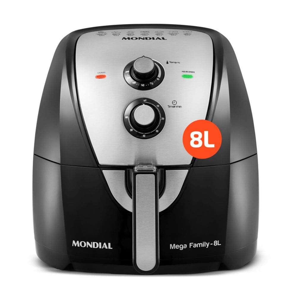 Air Fryer 8L Mondial AFN80BI 1900W Timer Antiader Inox 110v