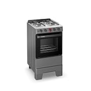 Fogão a Gás Mesa Inox Forno 50L Limpa Fácil e Acendimento Automático Esmaltec IDEAL Super F4IAT Cor Titanium 4 bocas Bivolt