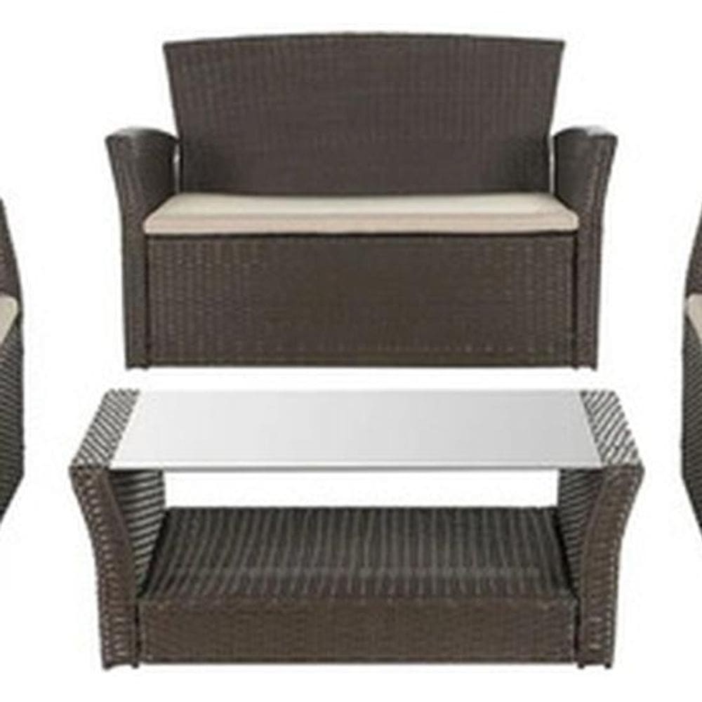 Conjunto De Jardim E Varanda Em Rattan 4 Pecas - Noronha