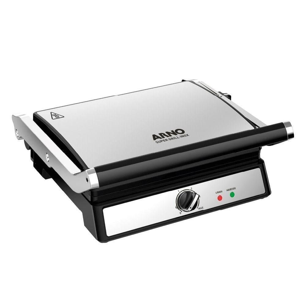 Super Grill e Sanduicheira Arno GGRA Inox com Abertura de 180º 1200W 127V