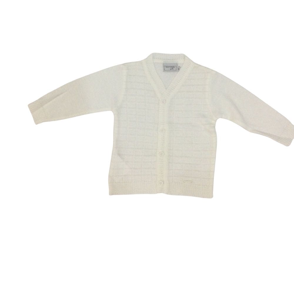 Cardigan masc linho infanti losangos Noruega branco