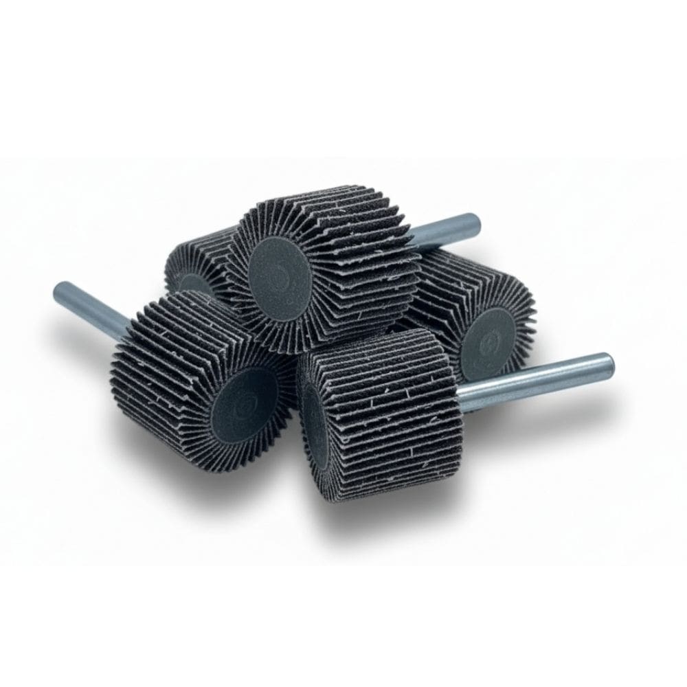 Roda de Lixa com Pino 25x25mm Starfer Grão 36 Óxido de Alumínio para Furadeira Ferro e Madeira 5 Unidades