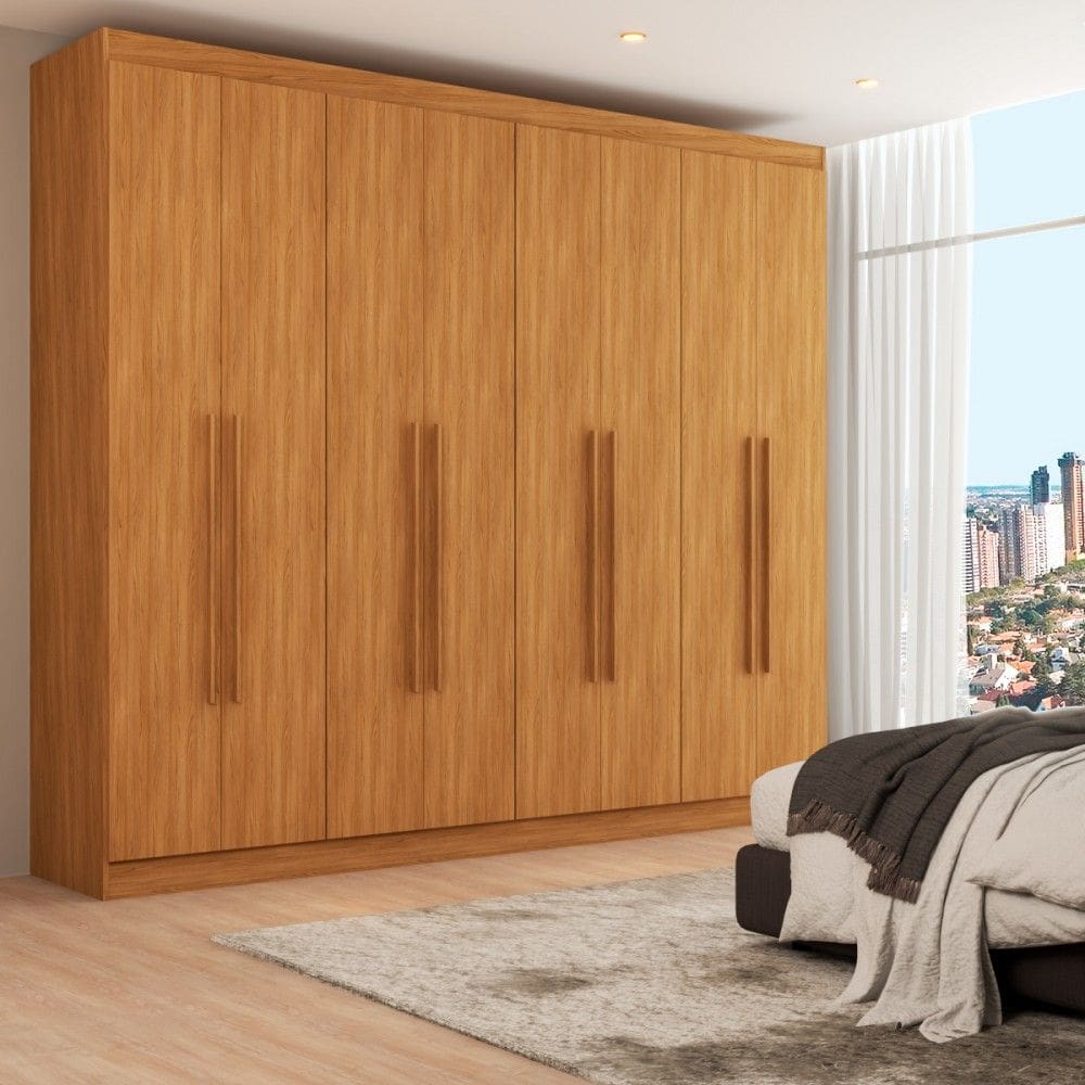 Guarda-Roupa Casal Ele e Ela 8 Portas 8 Prateleiras Cinamomo - Pm