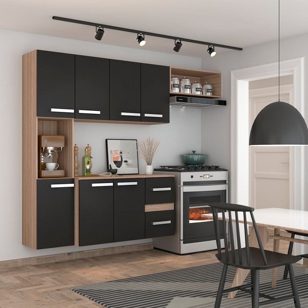 Cozinha Compacta Gourmet Suspensa Armário e Balcão - Pm