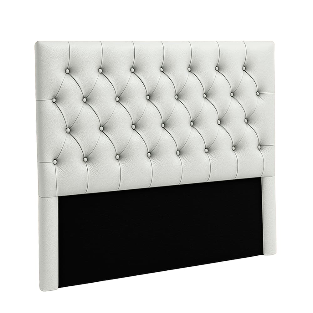 Cabeceira Estofada Queen Luna Nature Material Sintético Branco 158x136