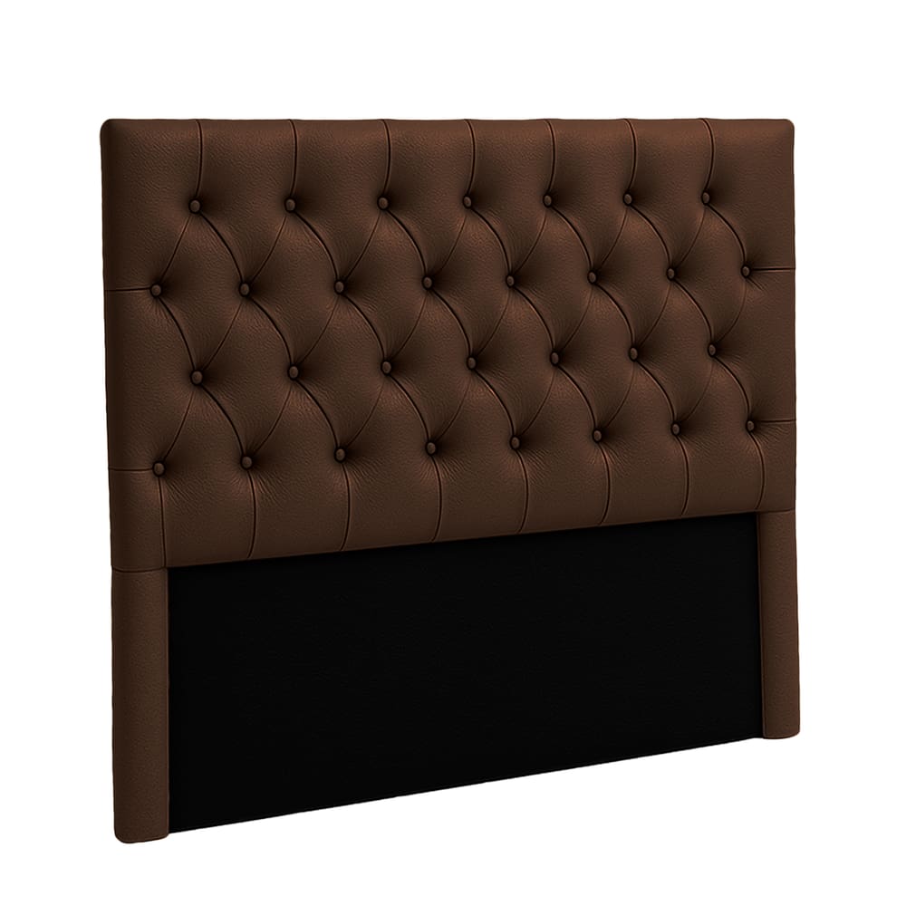Cabeceira Estofada Casal Luna Nature Material Sintético Marrom 138x136
