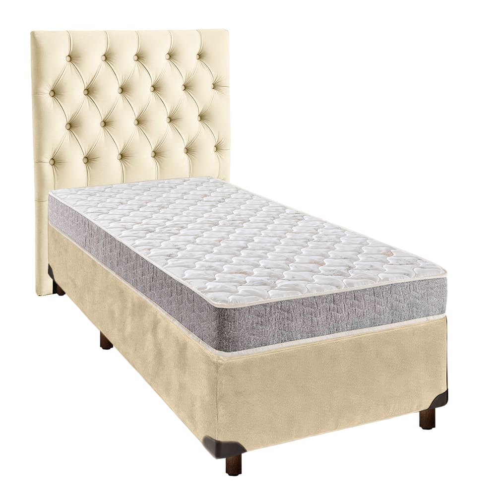 Kit Cabeceira + Cama Box + Colchão Solteiro D23 D23 Inducol