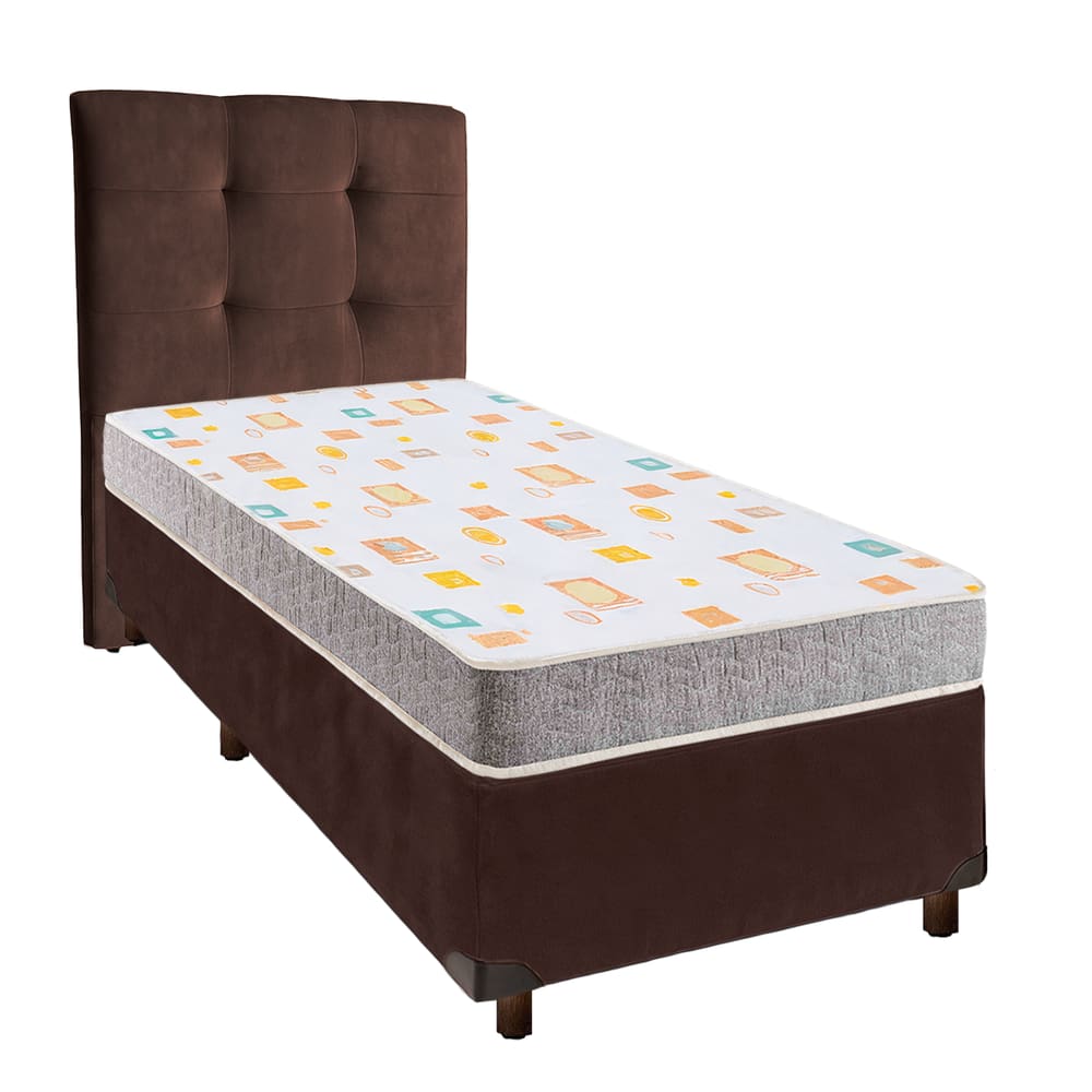 Kit Cama Box + Cabeceira + Colchão Solteiro D20 - D20 - Inducol