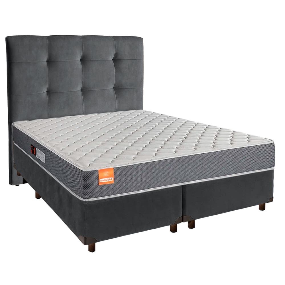 Kit Cabeceira + Cama Box + Colchão Queen D23 Pro Inducol