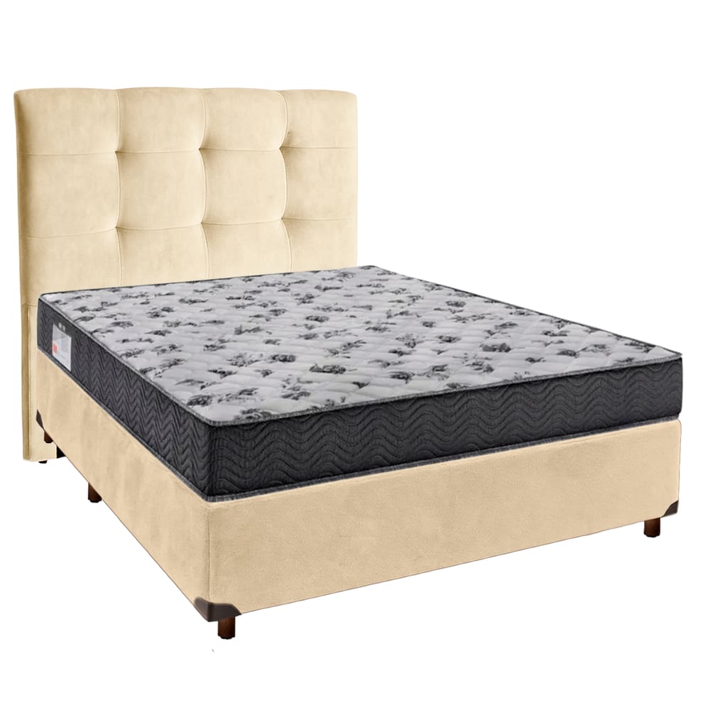 Kit Cama Box + Cabeceira + Colchão Casal D33 - Iso100 - Ortobom