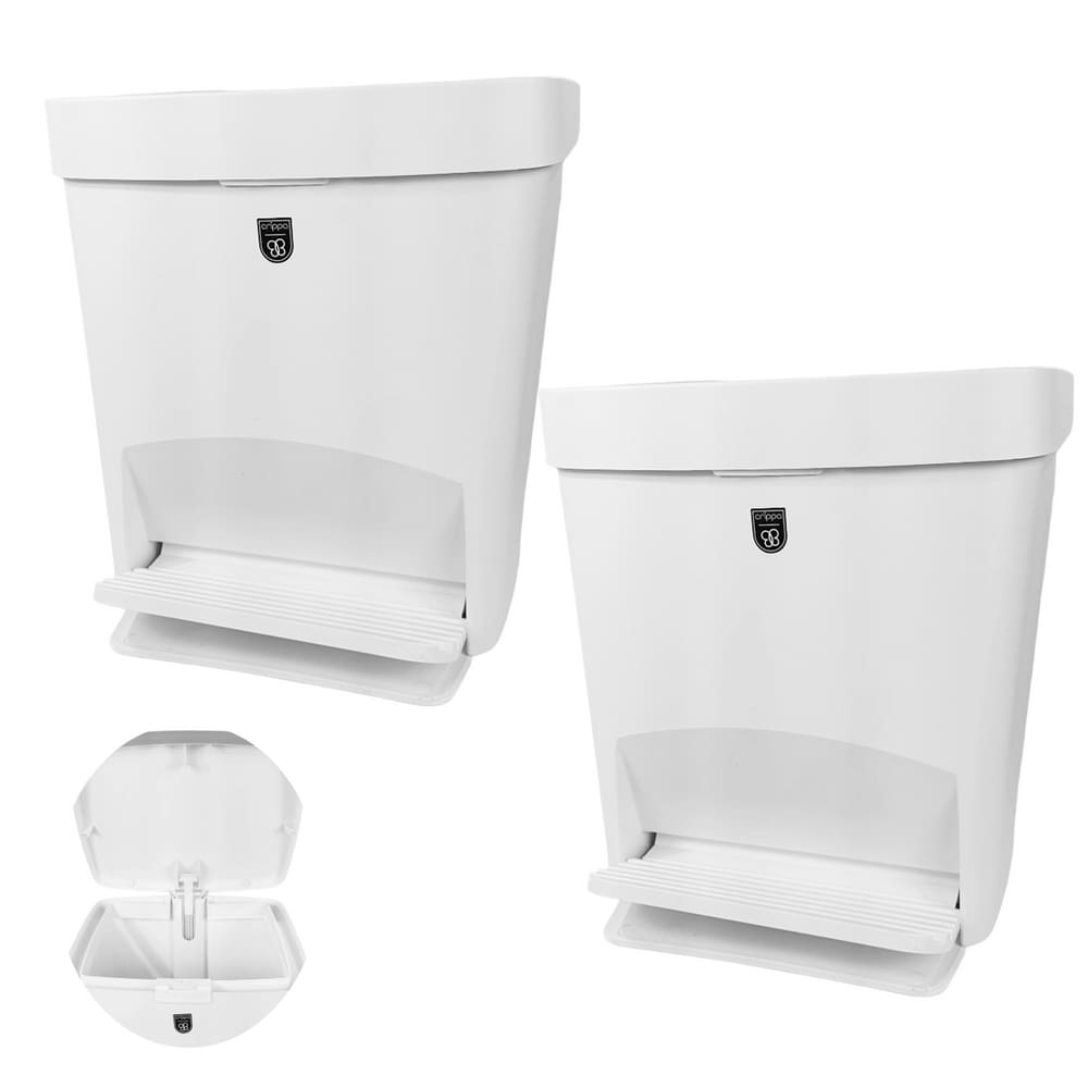 Kit 2 Lixeira 15 Litros Grande Com Tampa Pedal Plástica Cozinha Branco - Gambrage 403170 Crippa