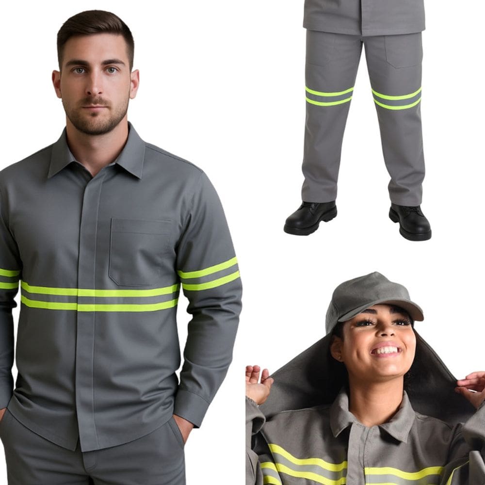 Kit de Proteção Agentes Químicos Conjunto Antiácido + Touca Árabe Repelente Cinza