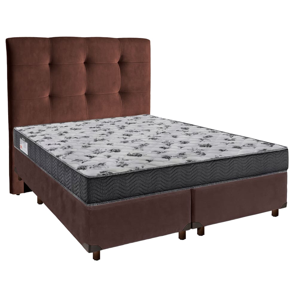 Kit Cama Box + Cabeceira + Colchão Casal D33 - Iso100 - Ortobom