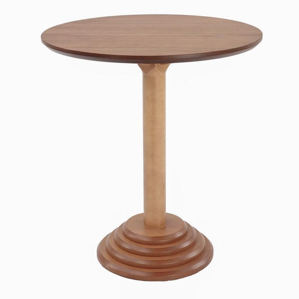 Mesa Jantar Nina 70cm Redonda Madeira Cor Amêndoa