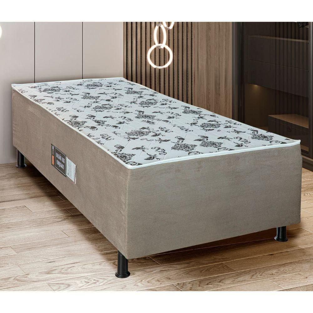 Cama Box Solteiro Conjugada (88X188) D28 Cacau Roma Design Colchões