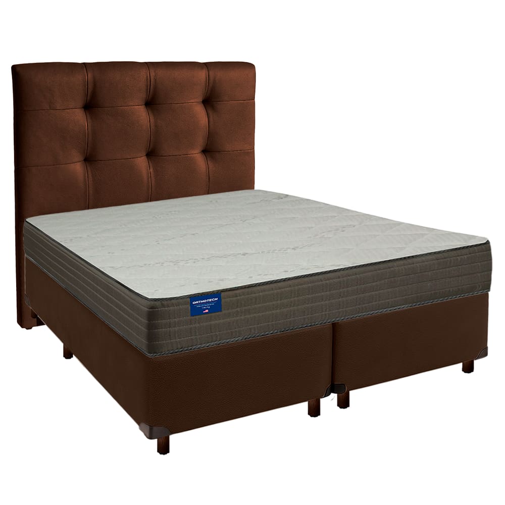 Kit Cama Box + Cabeceira + Colchão Queen D33 - Orthotech - Inducol