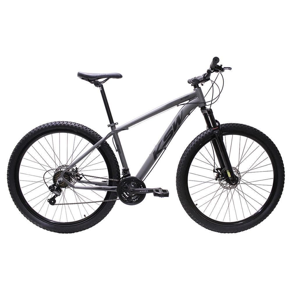 Bicicleta Aro 29 Ksw Bike Alumínio Câmbios Shimano 21 Marchas Grafite Fosco -ad Pto 17