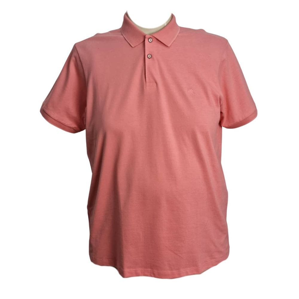 Camiseta Polo Masculina 100% Algodão Cratus Plus Size Salmão
