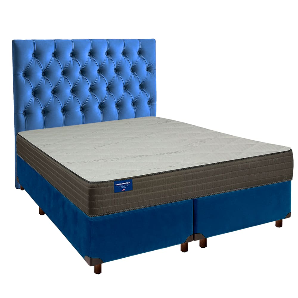 Kit Cama Box + Cabeceira + Colchão Queen D33 - Orthotech - Inducol