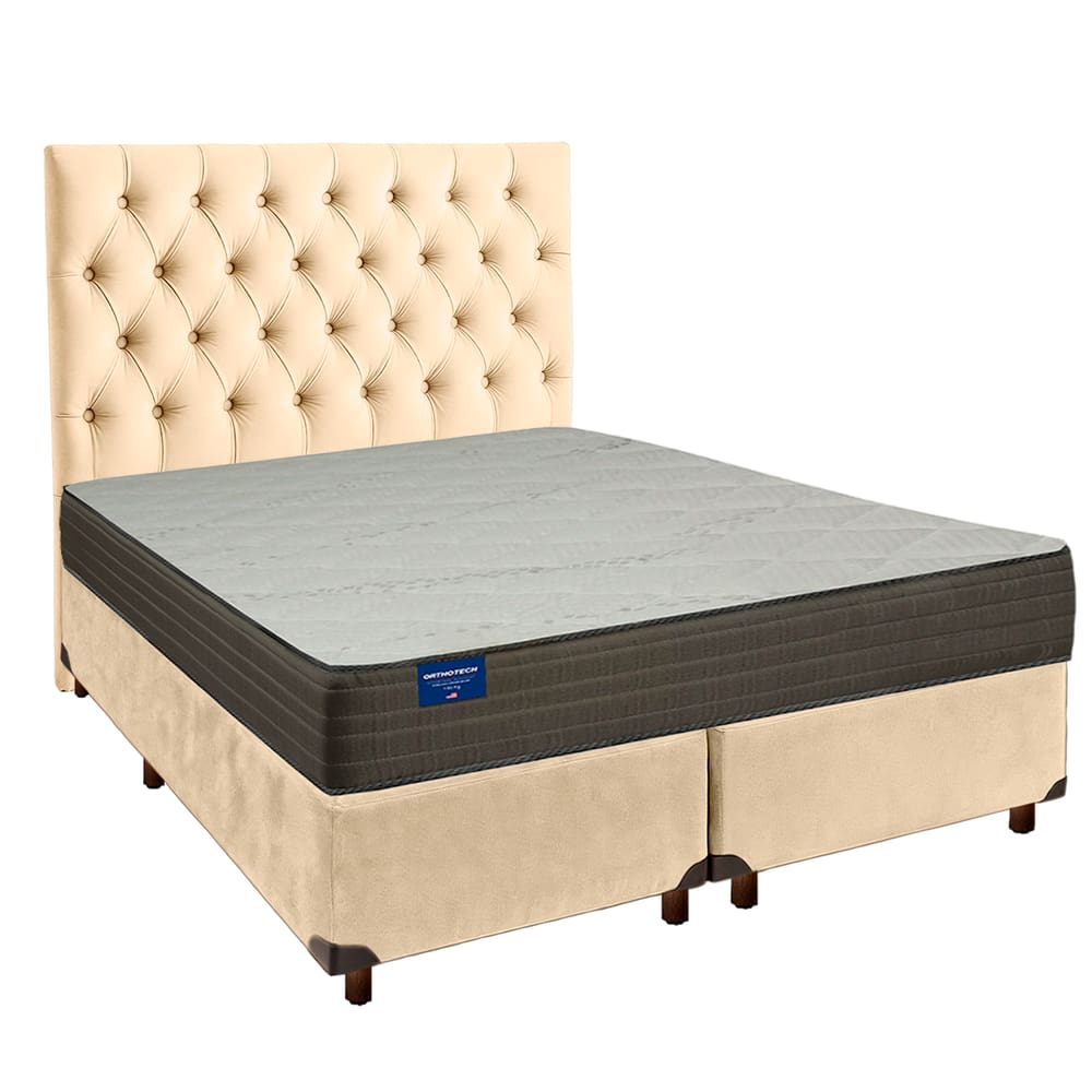 Kit Cabeceira + Cama Box  + Colchão Queen D33 Orthotech Inducol
