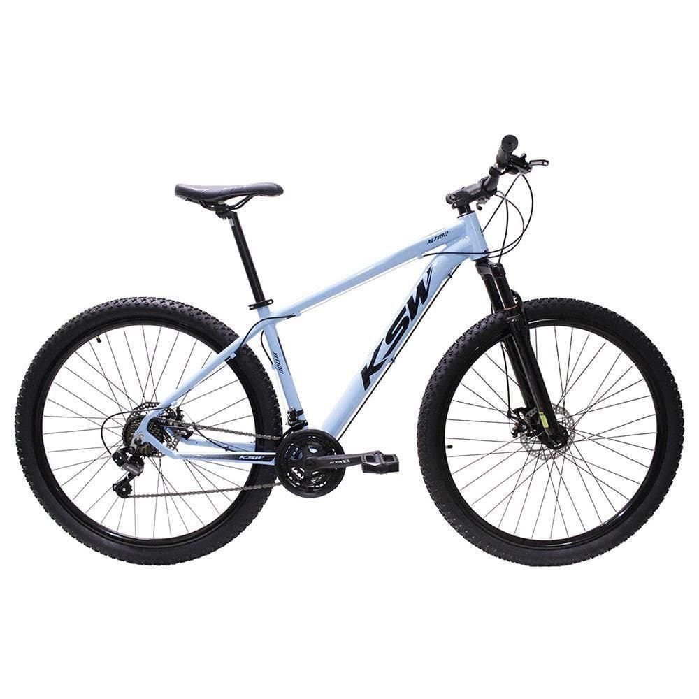 Bicicleta Aro 29 Ksw Bike Alumínio Câmbios Shimano 21 Marchas Azul Claro -ad Pto 17