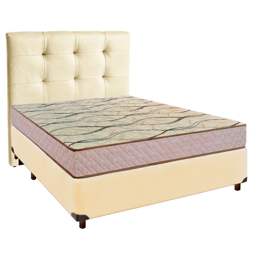 Cama Box + Colchão Casal D33 Maxsono Paropas + Cabeceira Estofada