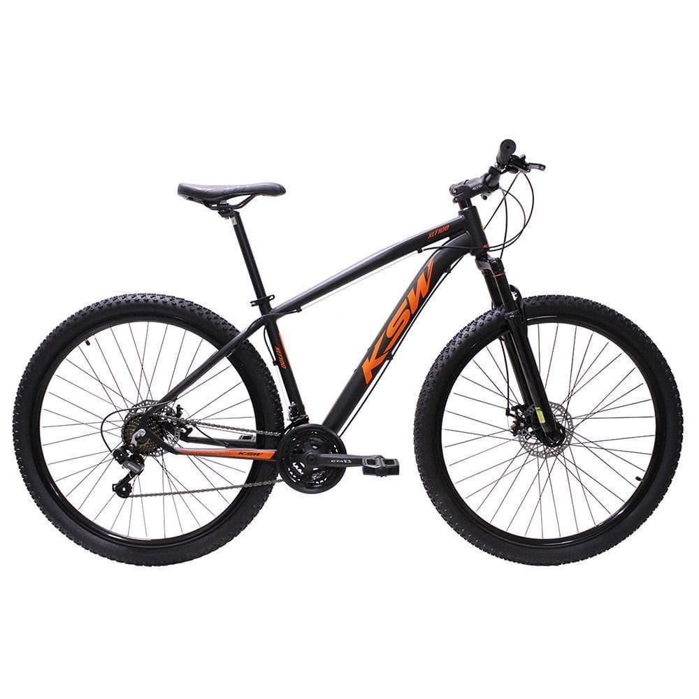 Bicicleta Aro 29 Ksw Bike Alumínio Câmbios Shimano 21 Marchas Preto Fos -ad Laranja 17