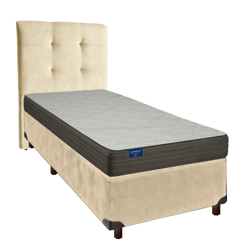 Kit Cabeceira + Cama Box + Colchão Solteiro D33 Orthotech Inducol