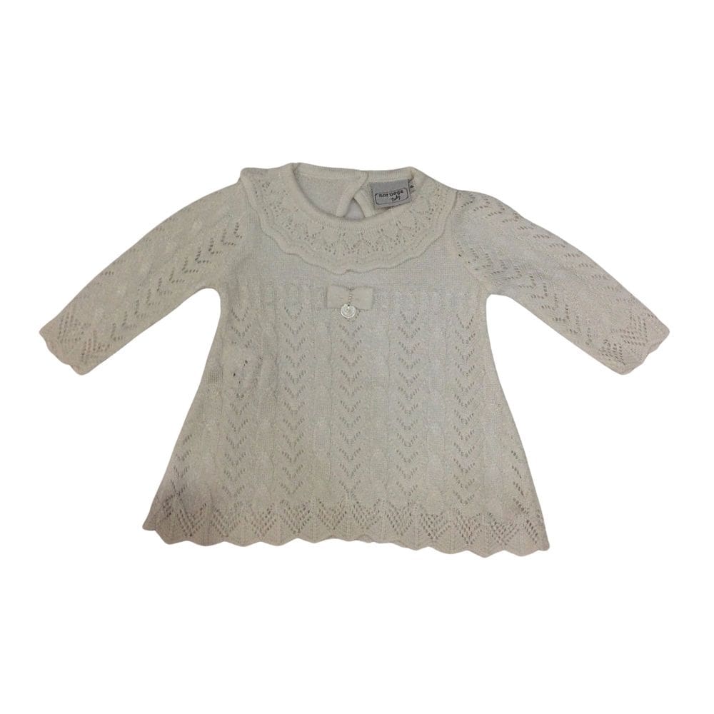 Vestido bebê fem Noruega linha branco