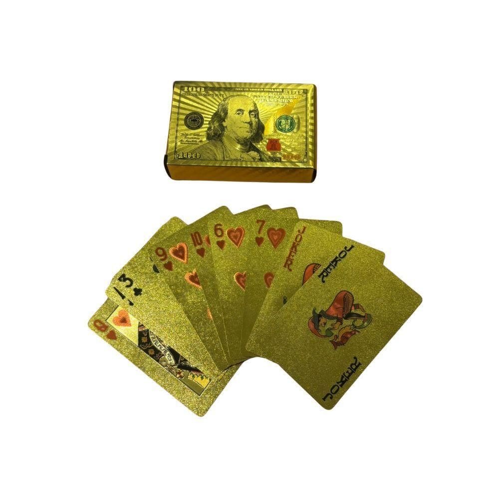Cartas Baralho Dourado Impermeável 54 Cartas Jogo Poker Truco