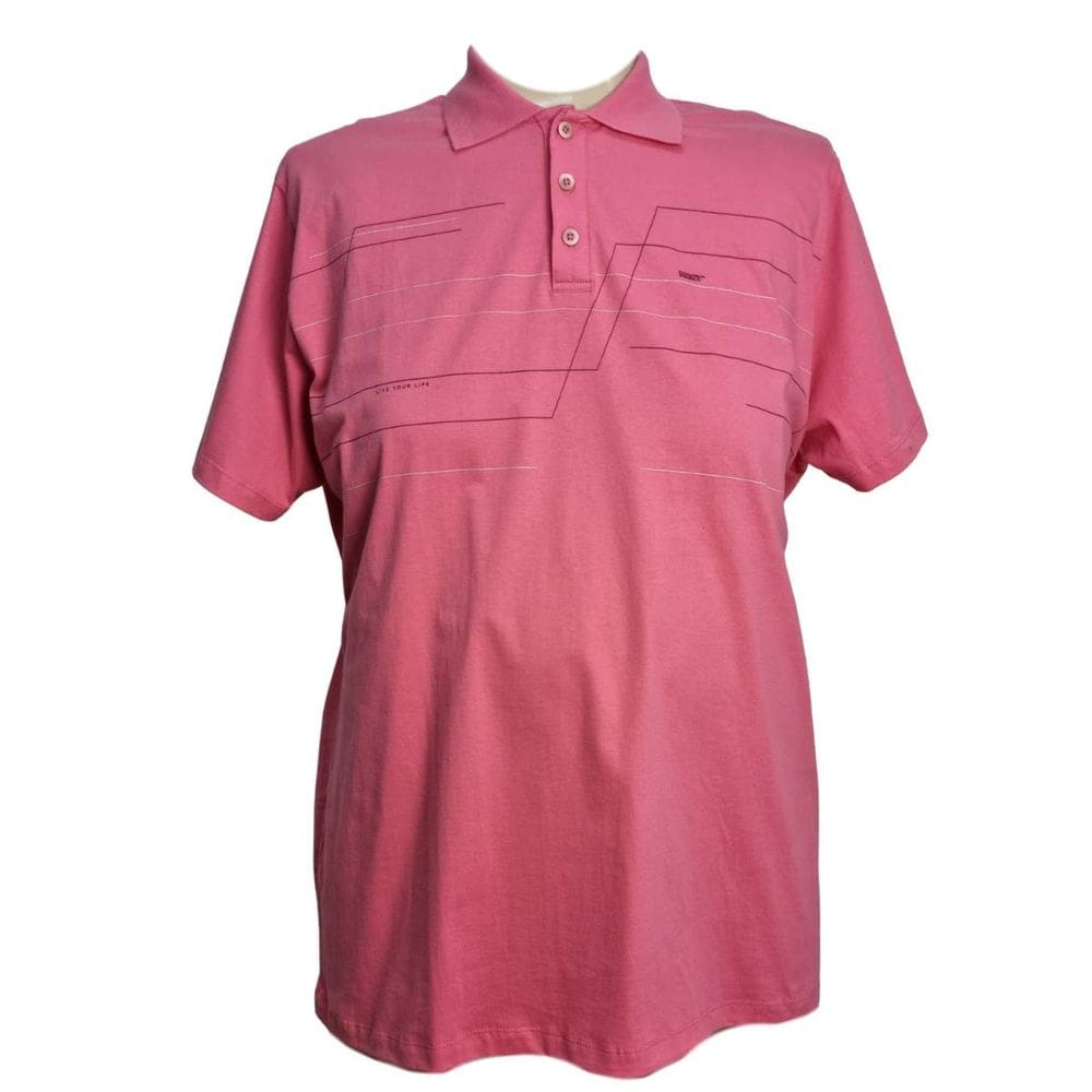 Camiseta Polo Masculina Contra Regra Plus Size Rosa