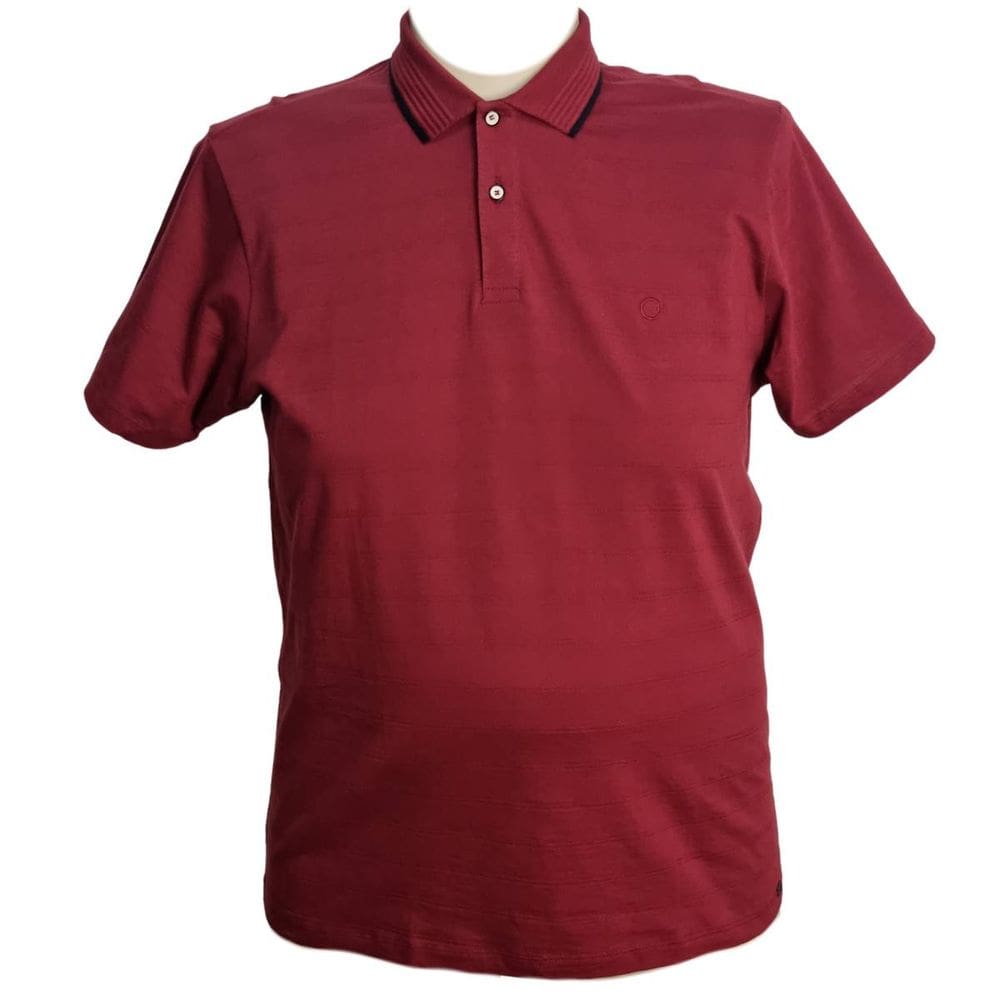 Camiseta Polo Masculina Cratus 100% Algodão Plus Size Marsala