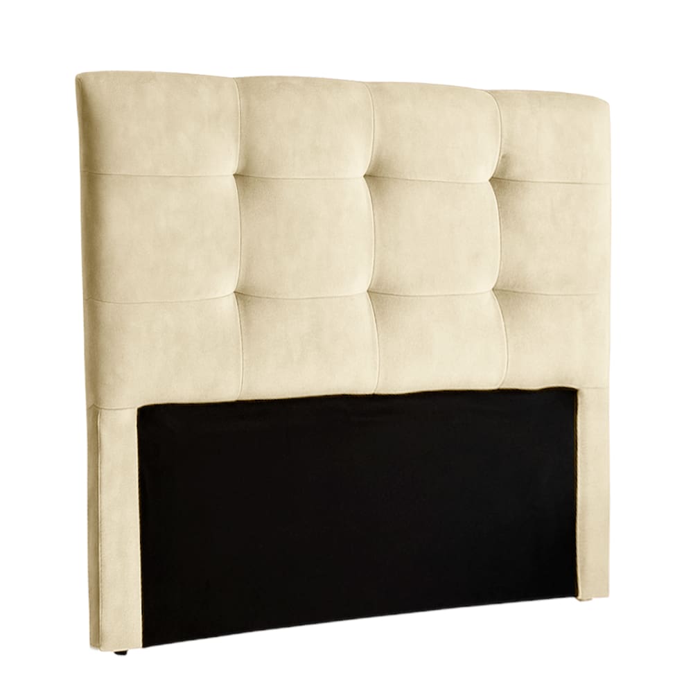 Cabeceira Estofada Casal Alice Nature Veludo Perola 138x136