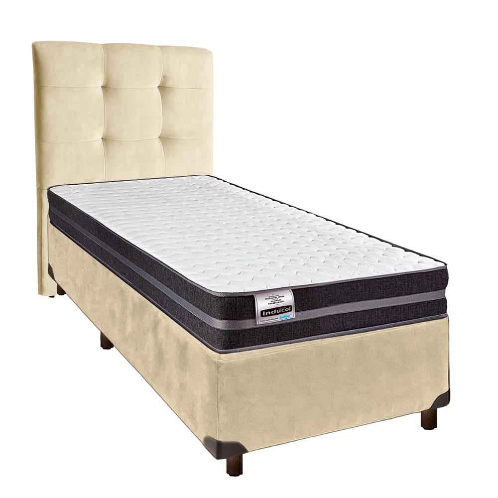 Kit Cabeceira + Cama Box + Colchão Solteiro Molas Ultralastic Bogota Inducol