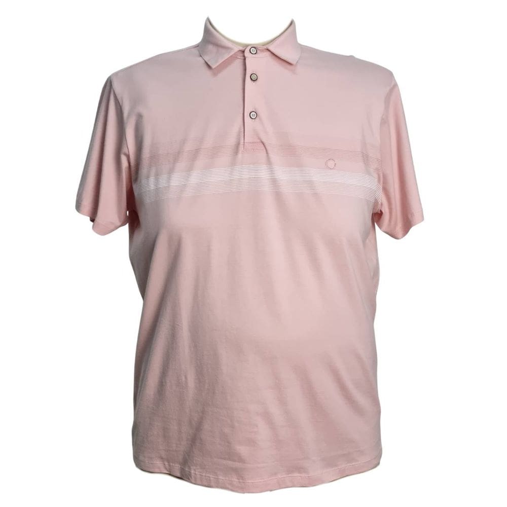 Camiseta Polo Masculina Plus Size Cratus Ezu Rosa