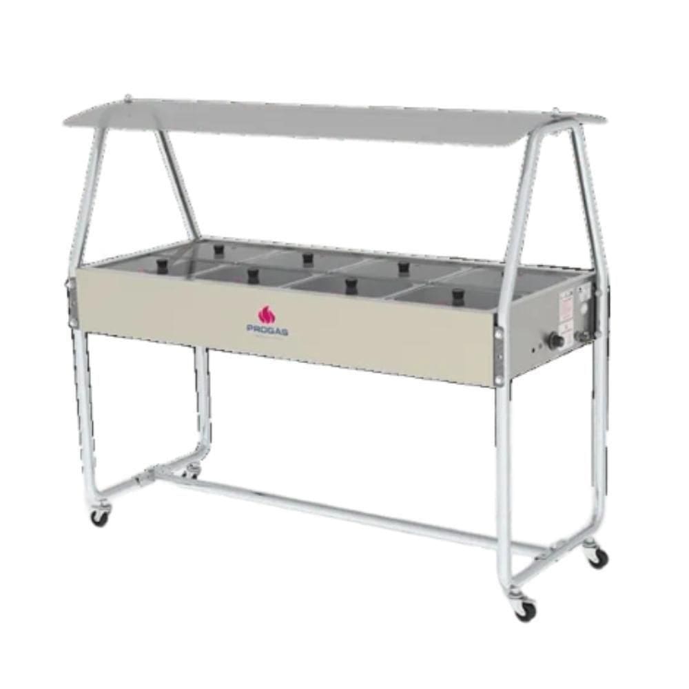 Buffet Térmico Progás 8 Cubas Tampas de Vidro 110V -prb-08gn