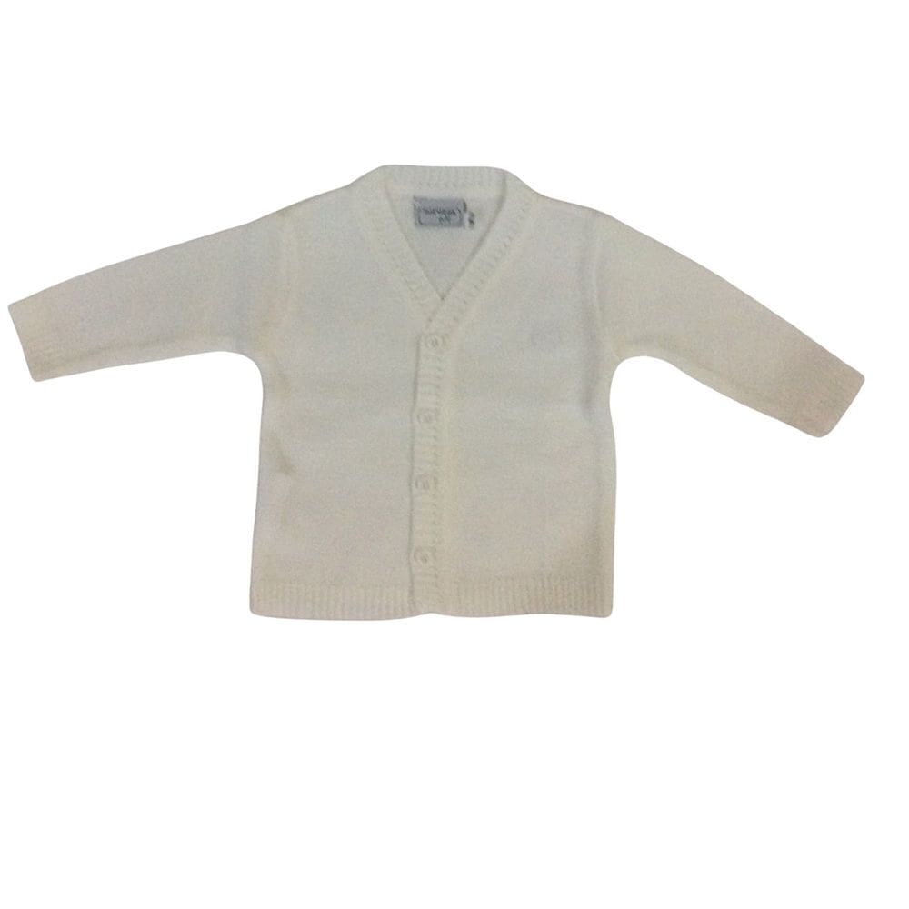 Cardigan masc linho infantil Noruega basico branco