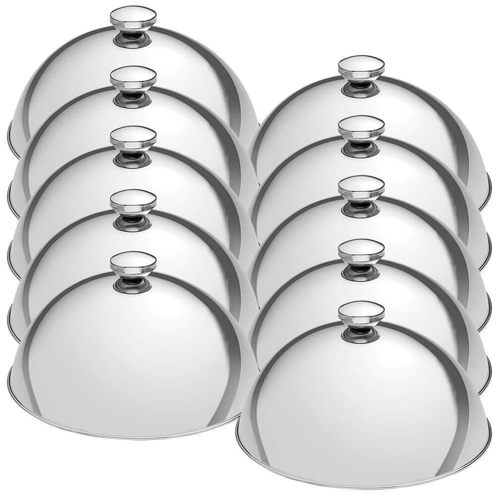 Kit 10 Cloches Tramontina Service em Aço Inox 24,5 cm de Diâmetro Tampa Cobrir Alimentos 61427240