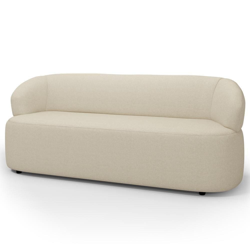 Sofá 3 Lugares Orgânico Sala De Estar Living 170cm Carmen F04 Linho Creme - Lyam Decor