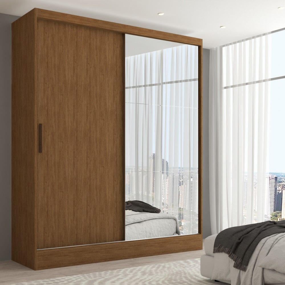 Guarda-Roupa Solteiro Istambul 2 Portas 2 Gavetas com Espelho Naturalle Tx - Pm