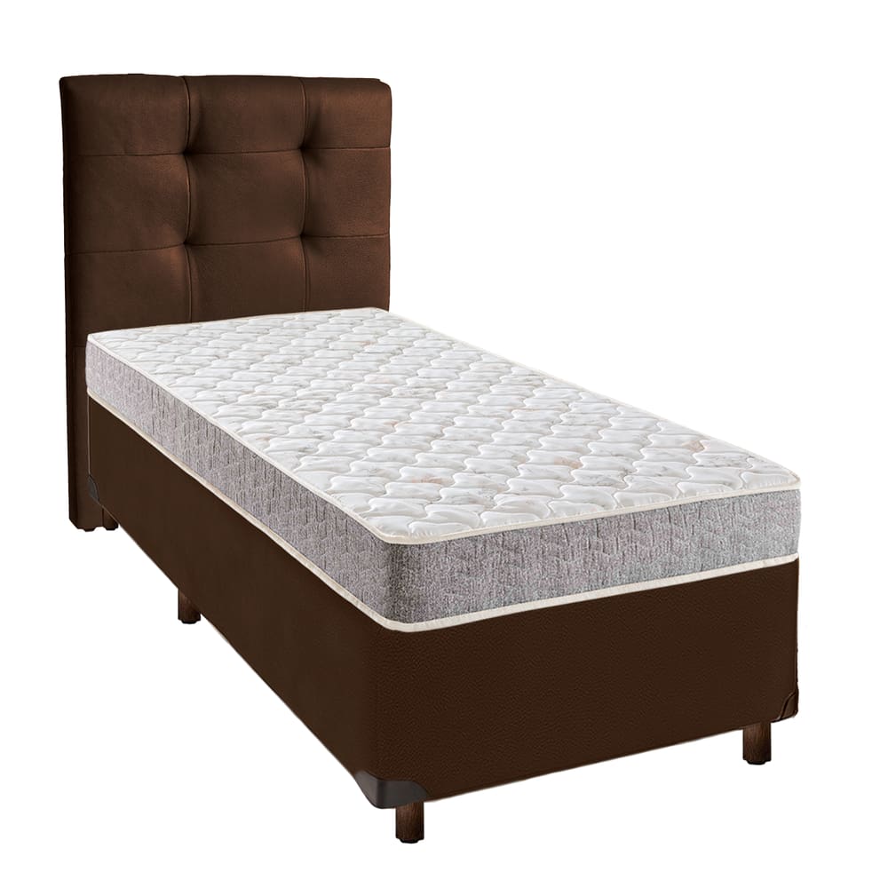 Kit Cabeceira + Cama Box + Colchão Solteiro D23 D23 Inducol