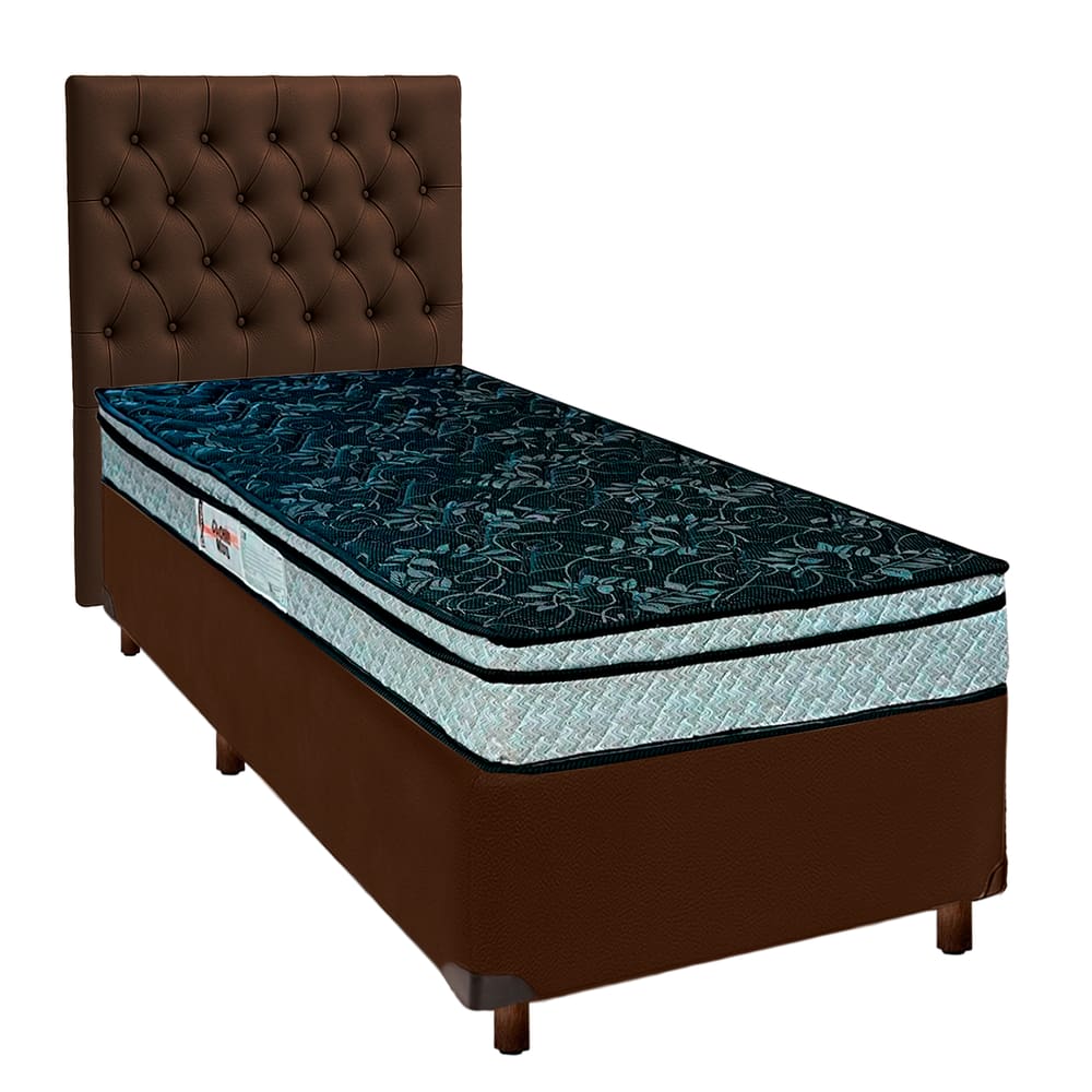 Kit Cama Box + Cabeceira + Colchão Solteiro D28 - Conforto - Paropas